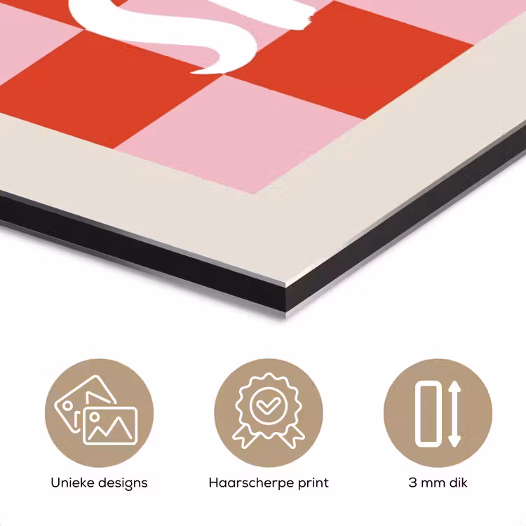 Aluminium schilderij - Hot - Spicy - Geruit - Rood — 7