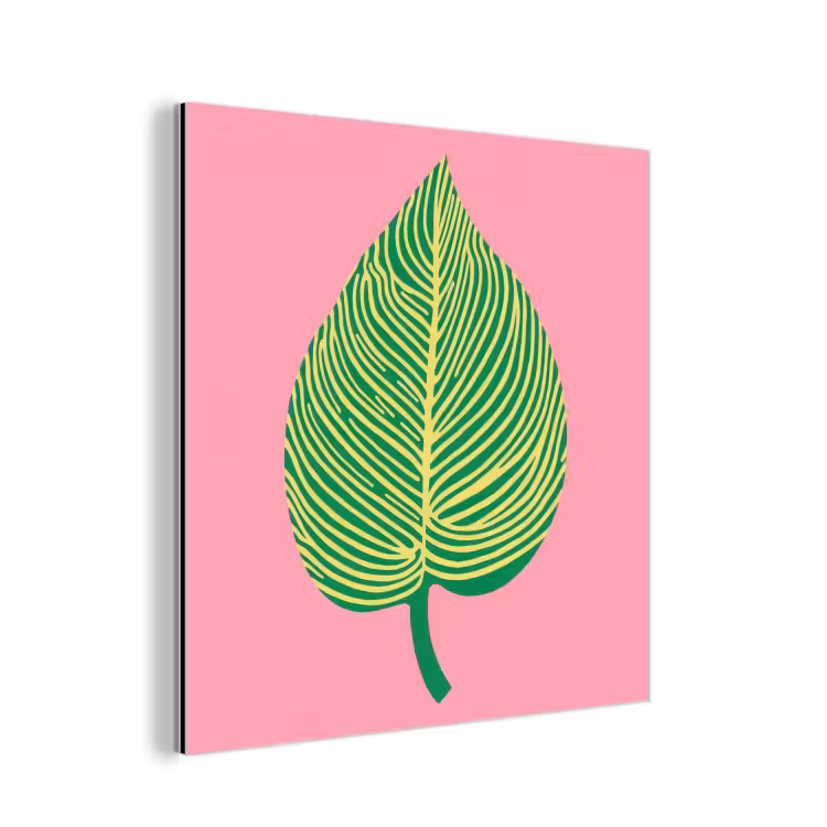 Aluminium schilderij - Illustratie - Blad - Minimalistisch - Groen — 1