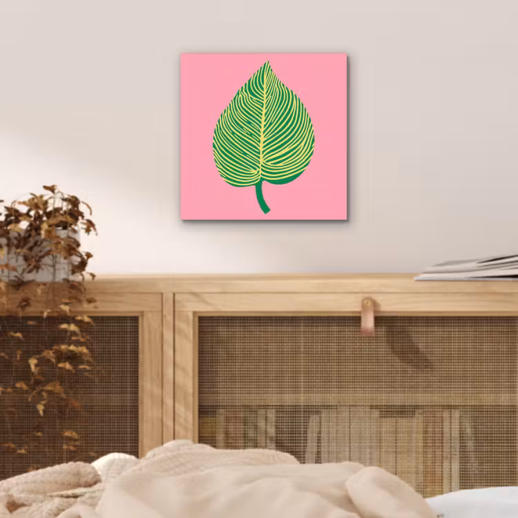 Aluminium schilderij - Illustratie - Blad - Minimalistisch - Groen — 4