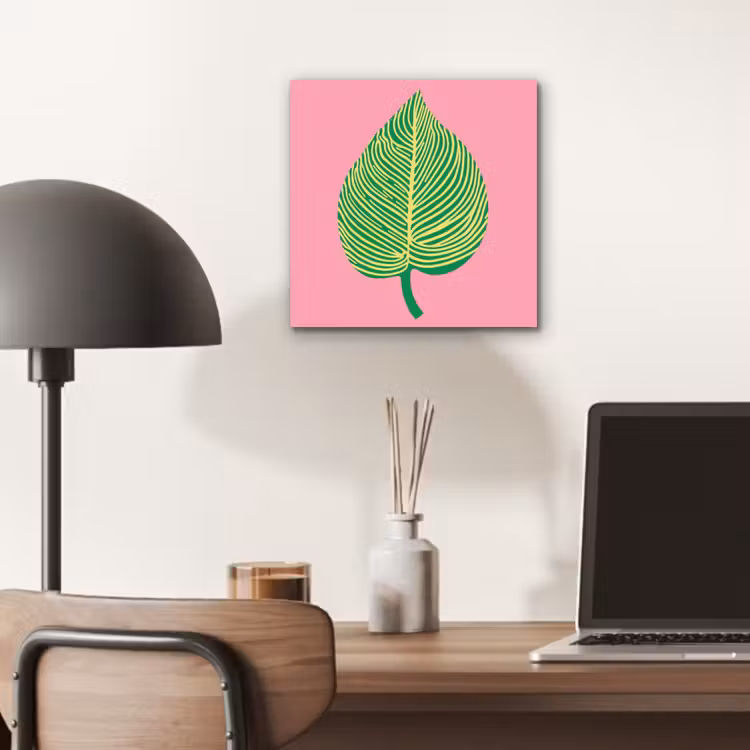 Aluminium schilderij - Illustratie - Blad - Minimalistisch - Groen — 6