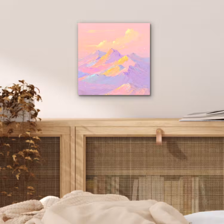 Aluminium schilderij - Bergtoppen - Wolken - Dromerig — 4