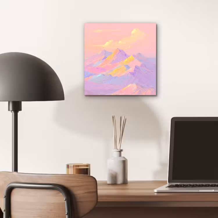 Aluminium schilderij - Bergtoppen - Wolken - Dromerig — 6