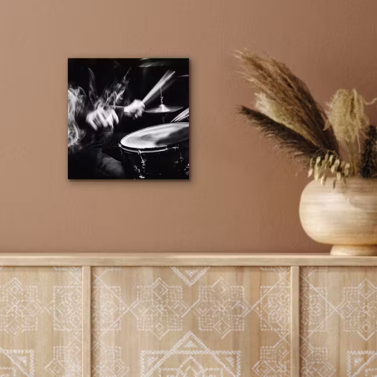 Aluminium schilderij - Drummer - Zwart - Drumstel — 5