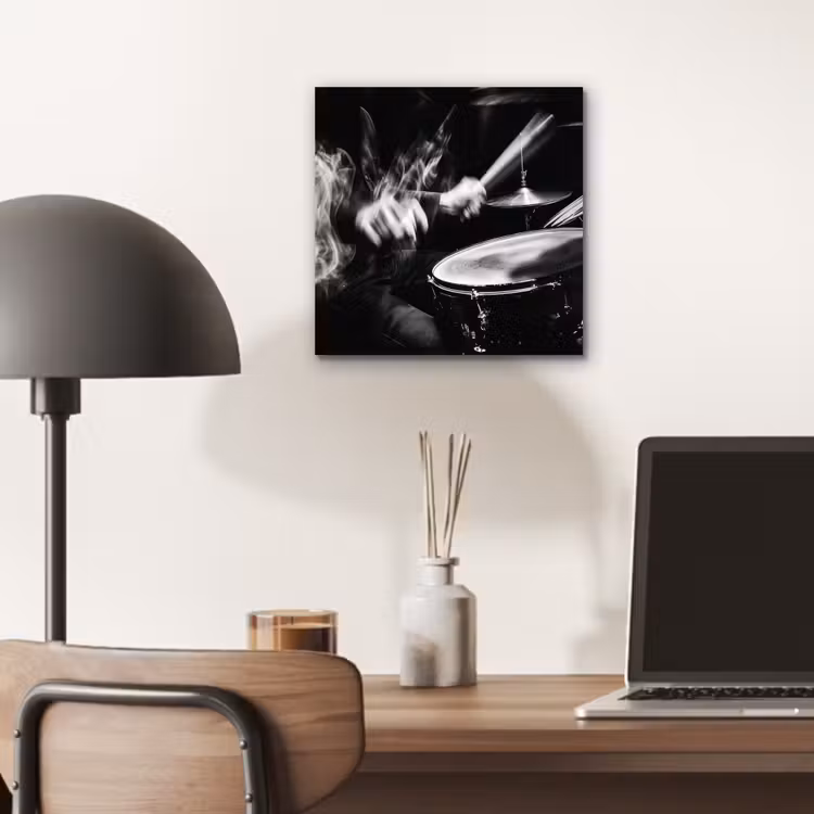 Aluminium schilderij - Drummer - Zwart - Drumstel — 6
