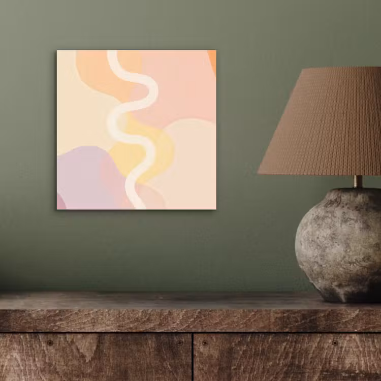 Aluminium schilderij - Golvende vormen - Abstract - pastel — 3