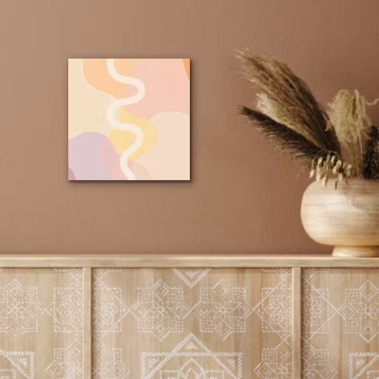Aluminium schilderij - Golvende vormen - Abstract - pastel — 5
