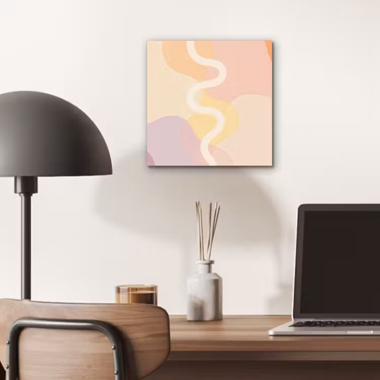 Aluminium schilderij - Golvende vormen - Abstract - pastel — 6