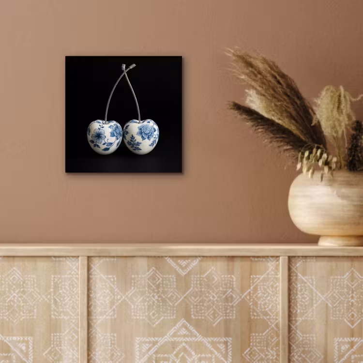 Aluminium schilderij - Kersen - Delfts blauw - Fruit — 5
