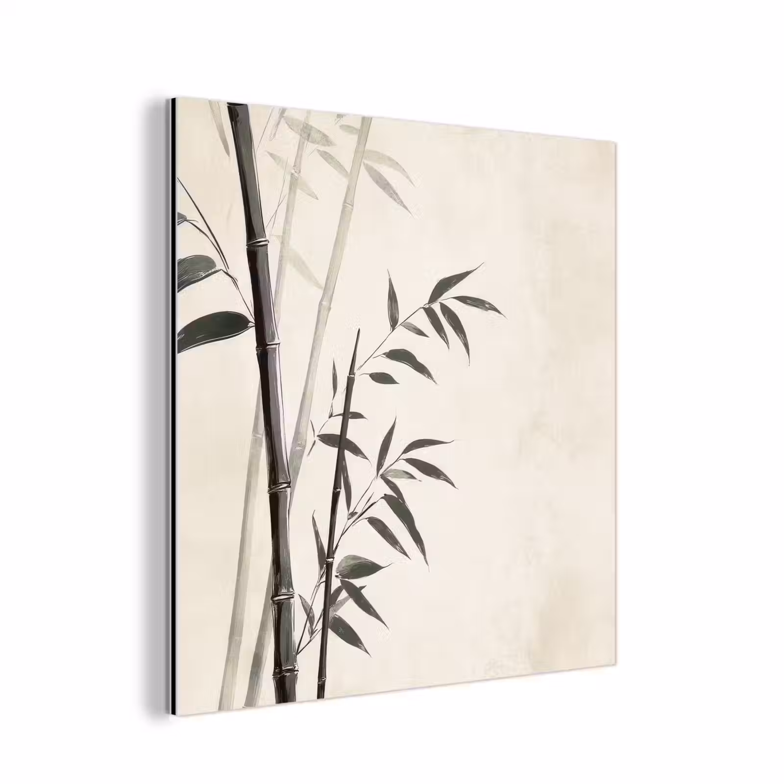 Aluminium schilderij - Japandi - Bamboe - Beige — 1