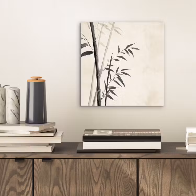 Aluminium schilderij - Japandi - Bamboe - Beige — 2