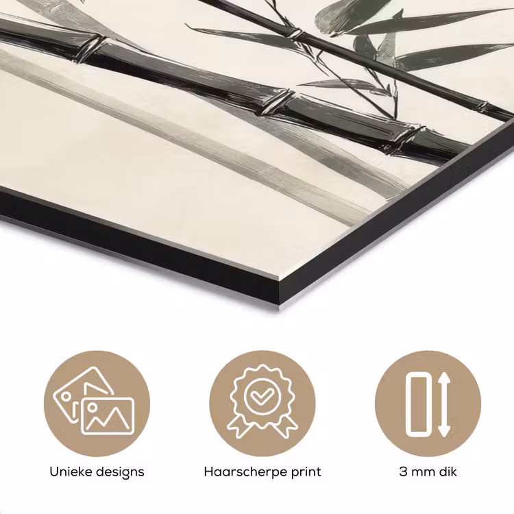 Aluminium schilderij - Japandi - Bamboe - Beige — 7