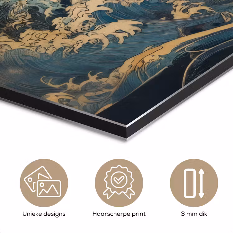 Aluminium schilderij - Koi - Zee - Golven - Zon — 7