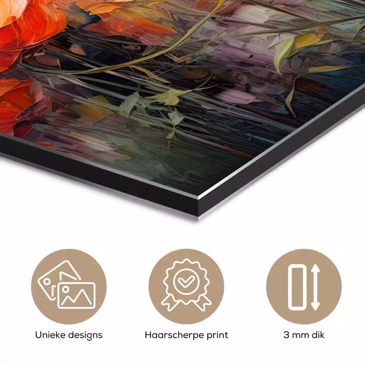 Aluminium schilderij - Bloemen - Watercolor - Kunst - Botanisch - Natuur — 7