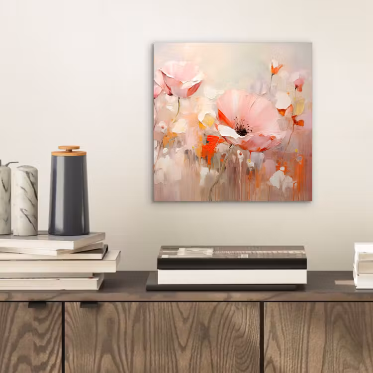 Aluminium schilderij - Bloemen - Watercolor - Roze - Abstract - Kunst — 2