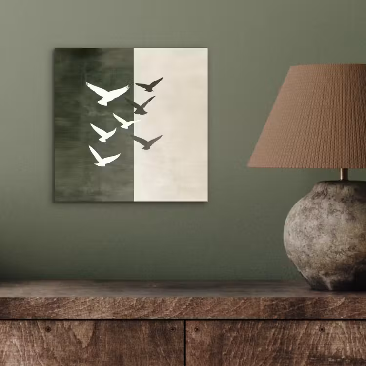 Aluminium schilderij - Japandi - Vogel - Groen — 3