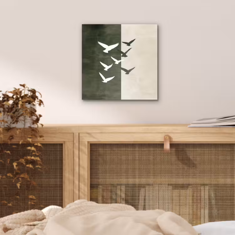 Aluminium schilderij - Japandi - Vogel - Groen — 4