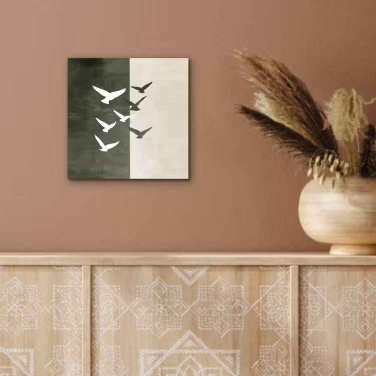 Aluminium schilderij - Japandi - Vogel - Groen — 5