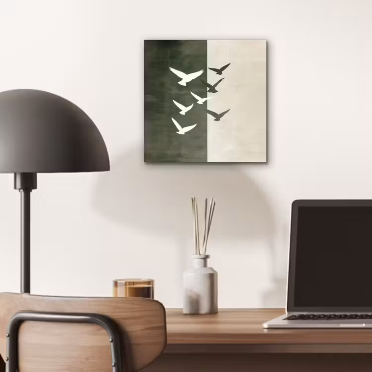 Aluminium schilderij - Japandi - Vogel - Groen — 6