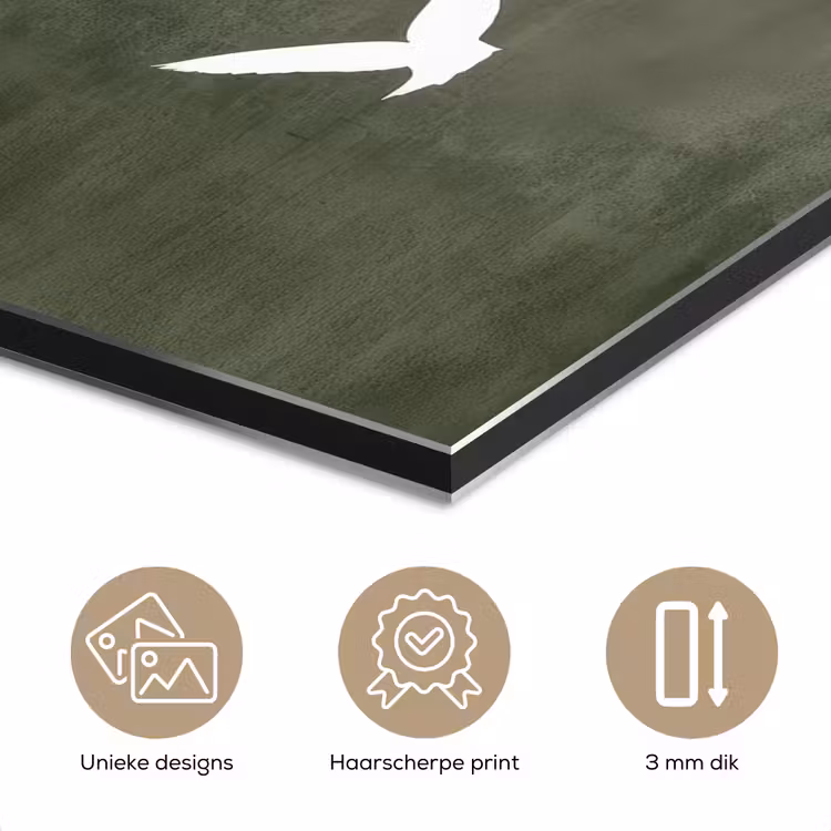 Aluminium schilderij - Japandi - Vogel - Groen — 7