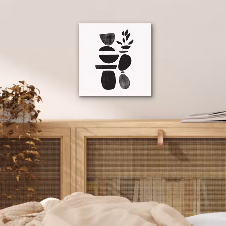 Aluminium schilderij - Japandi - Zwart - Abstract — 4