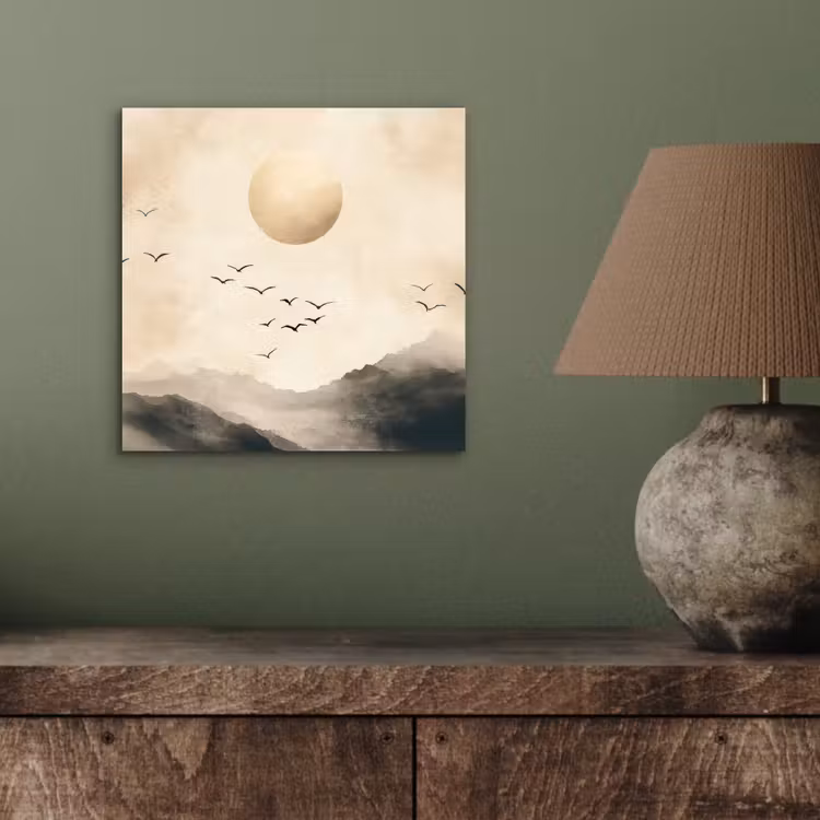 Aluminium schilderij - Landschap - Japandi - vogel — 3