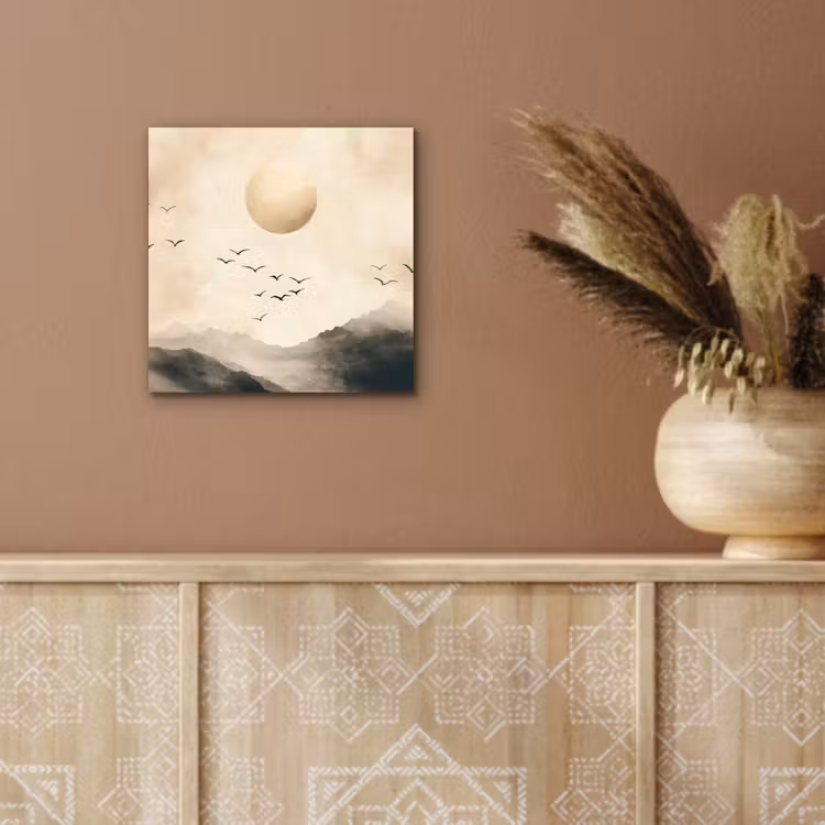 Aluminium schilderij - Landschap - Japandi - vogel — 5