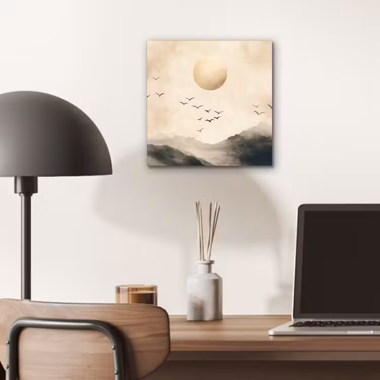 Aluminium schilderij - Landschap - Japandi - vogel — 6