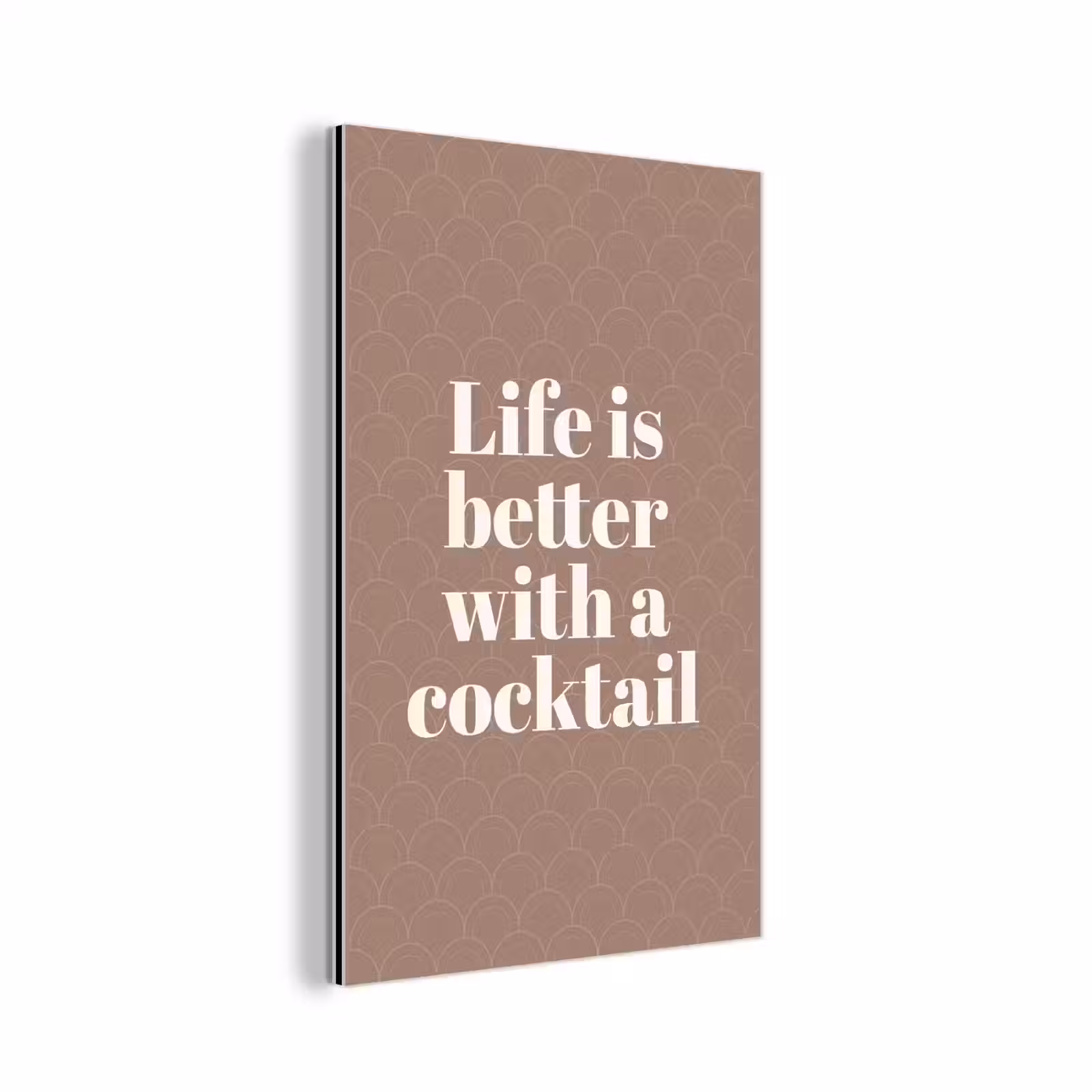 Aluminium schilderij - Cocktail - Tekst - Patroon - Wit — 1