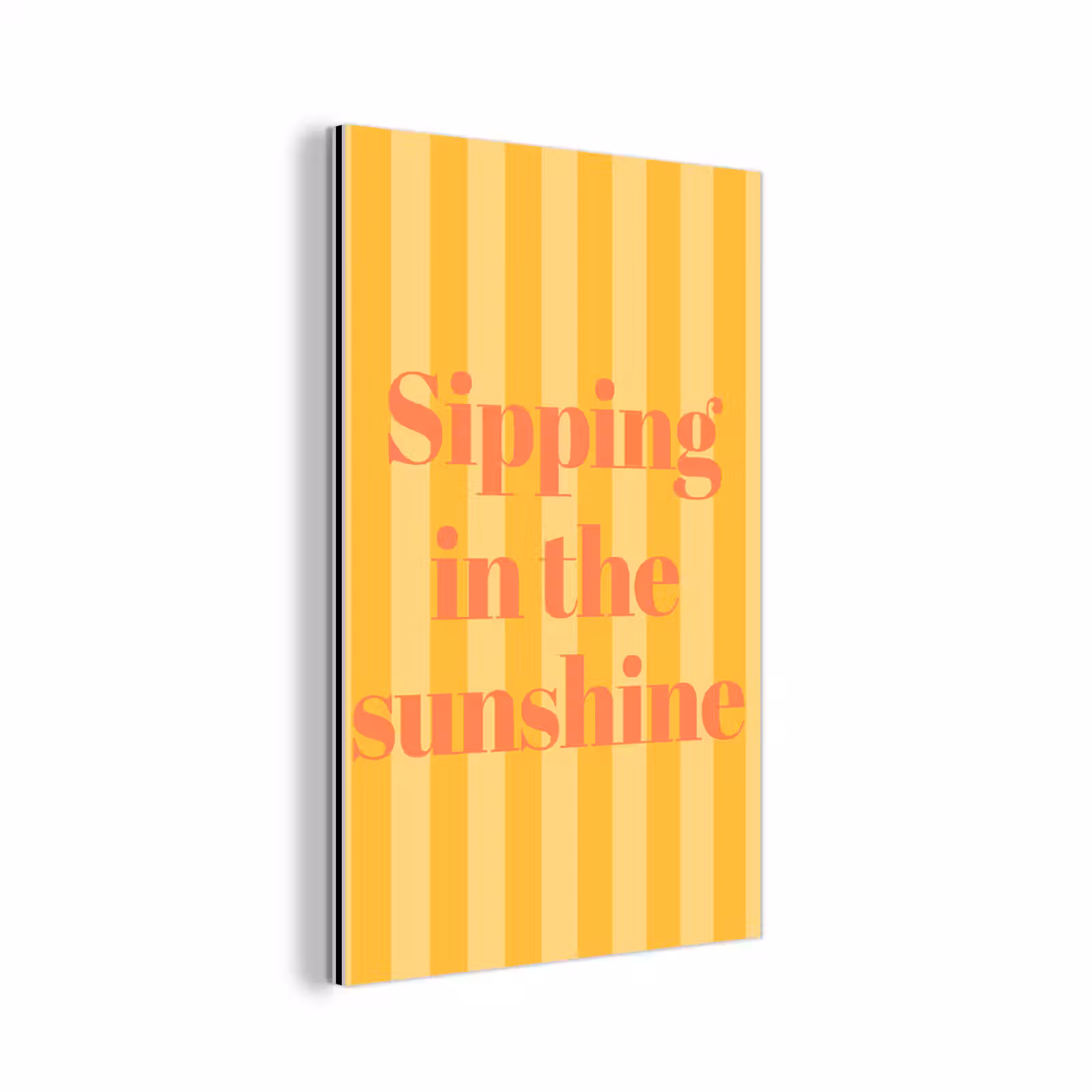 Aluminium schilderij - Gestreept - Geel - Sunshine - Letters — 1