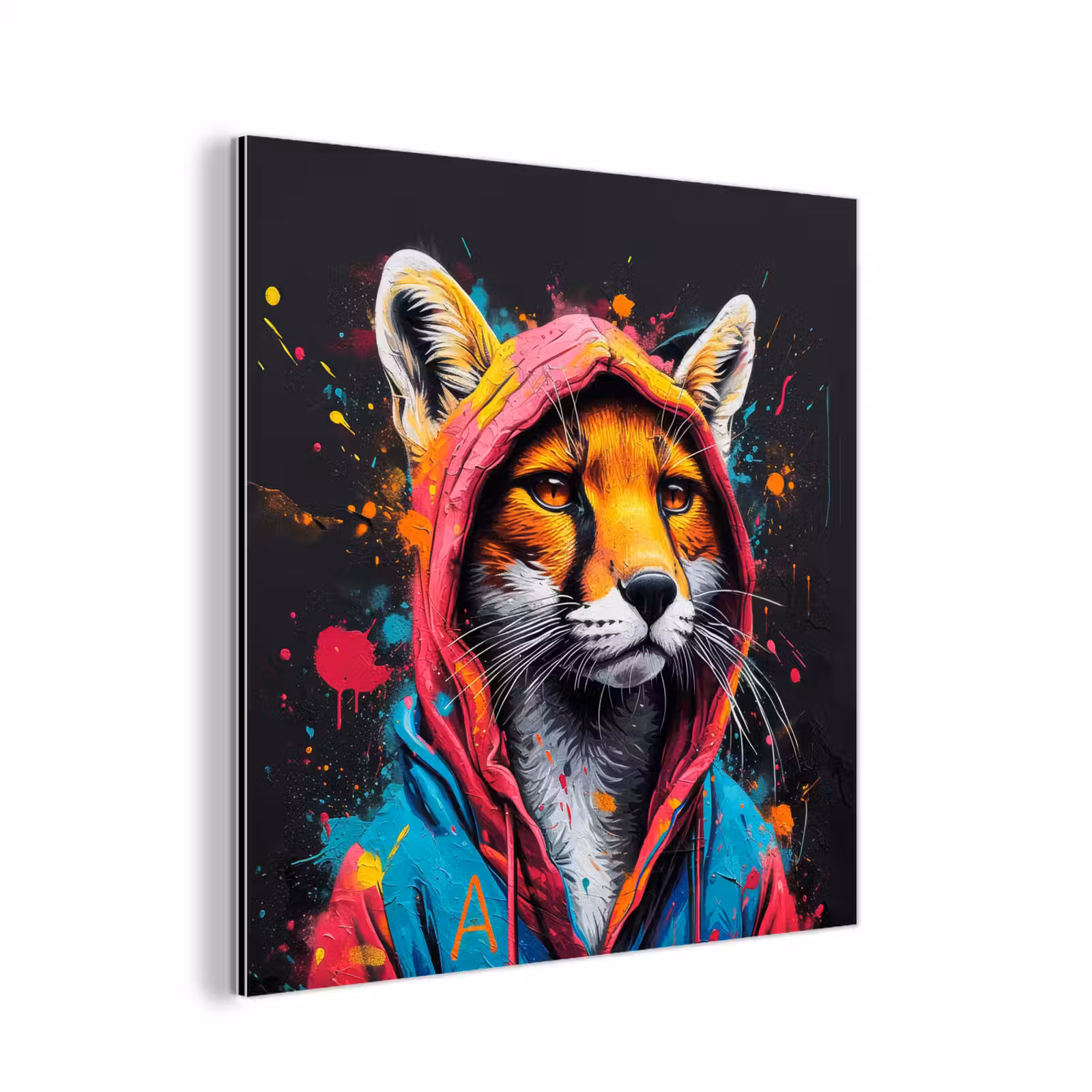Aluminium schilderij - Graffiti - Vos - Jas - Pop art — 1