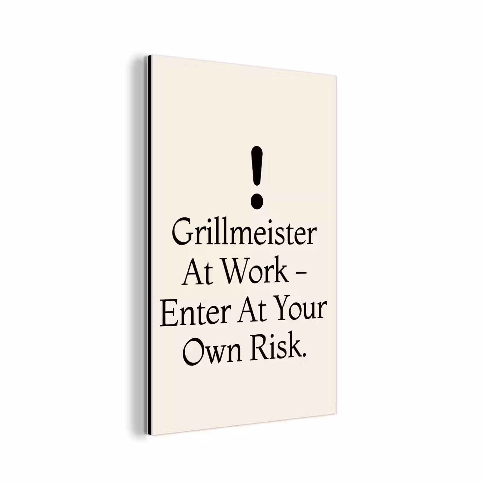 Aluminium schilderij - Grill - Uitroepteken - Zwart - Tekst — 1