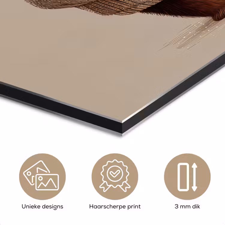 Aluminium schilderij - Beer - Witte bloemen - Knus — 7