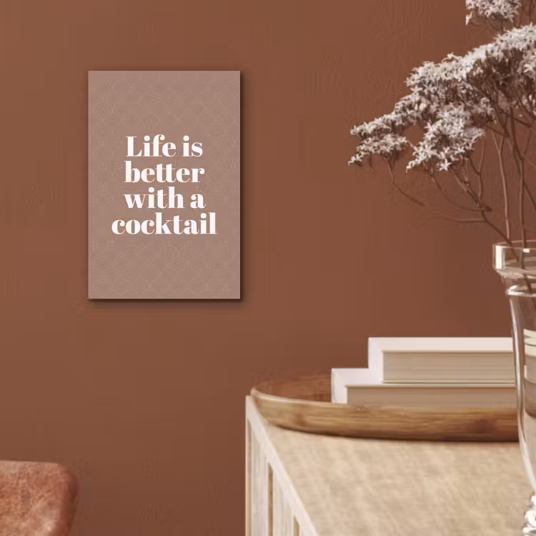 Aluminium schilderij - Cocktail - Tekst - Patroon - Wit — 5