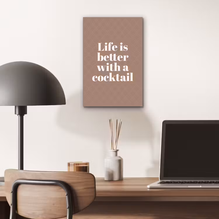 Aluminium schilderij - Cocktail - Tekst - Patroon - Wit — 6