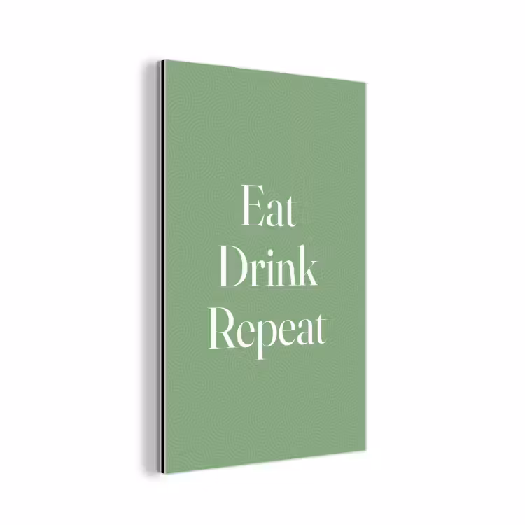 Aluminium schilderij - Eten - Drinken - Tekst - Mintgroen — 1