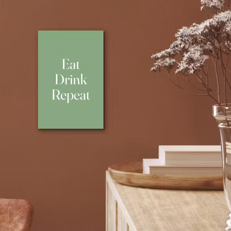 Aluminium schilderij - Eten - Drinken - Tekst - Mintgroen — 5
