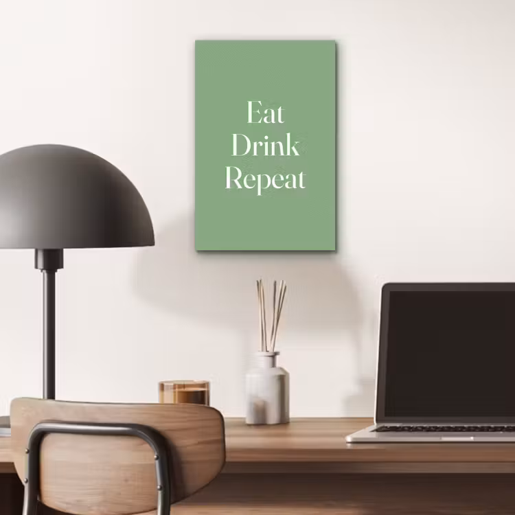 Aluminium schilderij - Eten - Drinken - Tekst - Mintgroen — 6