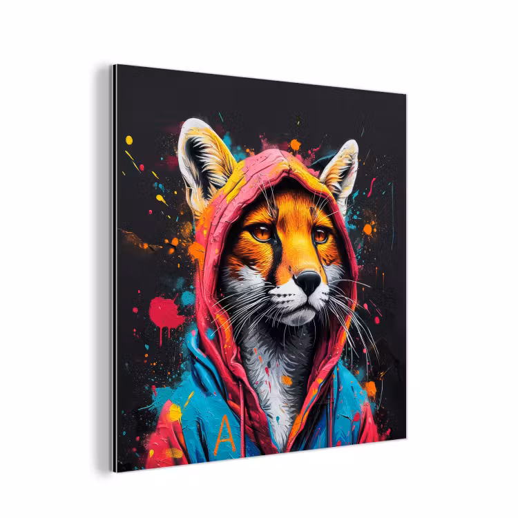 Aluminium schilderij - Graffiti - Vos - Jas - Pop art — 1