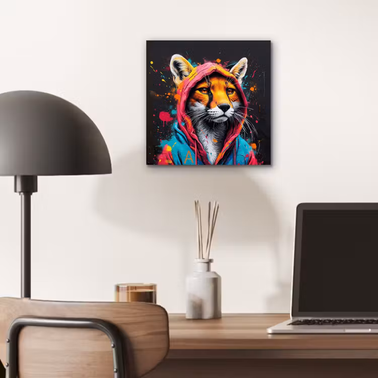 Aluminium schilderij - Graffiti - Vos - Jas - Pop art — 6
