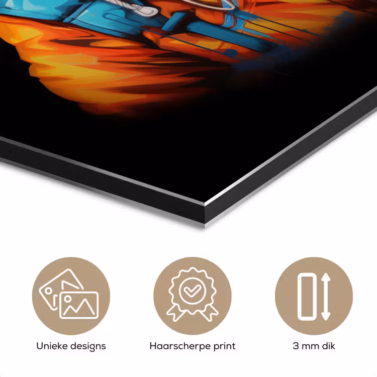Aluminium schilderij - Graffiti - Wasbeer - Jas - Zwart — 7