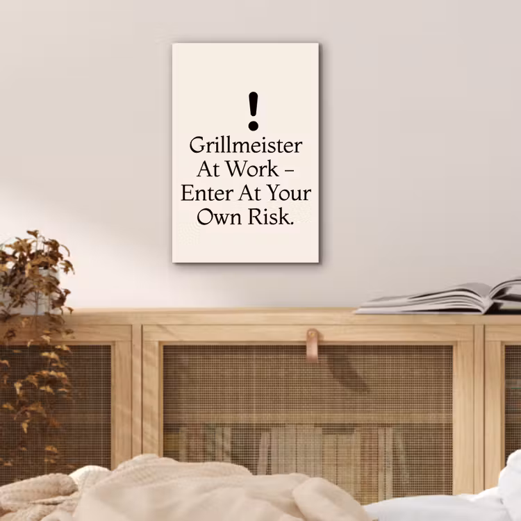 Aluminium schilderij - Grill - Uitroepteken - Zwart - Tekst — 4