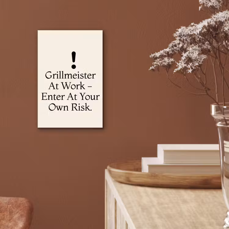 Aluminium schilderij - Grill - Uitroepteken - Zwart - Tekst — 5