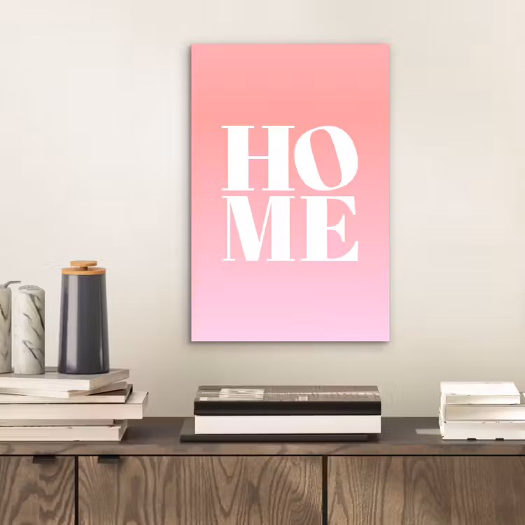 Aluminium schilderij - Home - Letters - Groot - Roze — 2