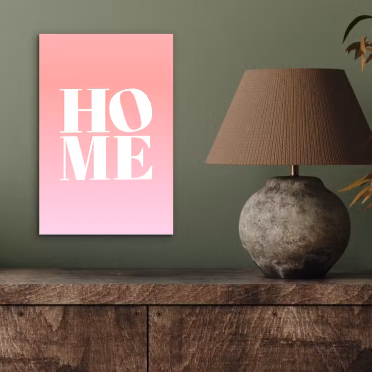 Aluminium schilderij - Home - Letters - Groot - Roze — 3