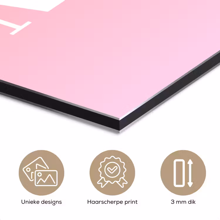 Aluminium schilderij - Home - Letters - Groot - Roze — 7