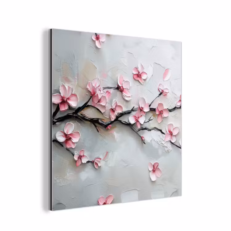 Aluminium schilderij - Bloesem - Kunstzinnig - Roze - Sakura — 1