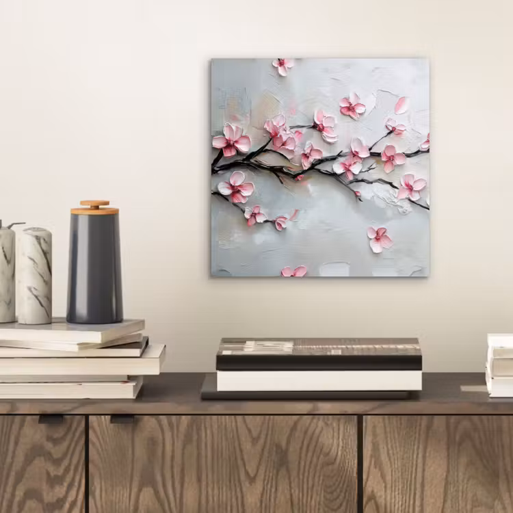 Aluminium schilderij - Bloesem - Kunstzinnig - Roze - Sakura — 2