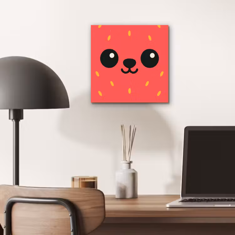 Aluminium schilderij - Kat - Aardbei - Cartoon — 6