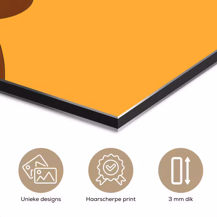 Aluminium schilderij - Kat - Simplistisch - Oranje - Vrolijk — 7