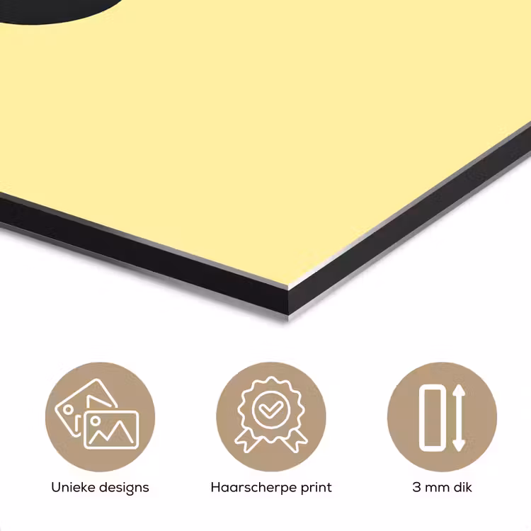 Aluminium schilderij - Kuiken - Vrolijk - Geel - Minimalistisch — 7